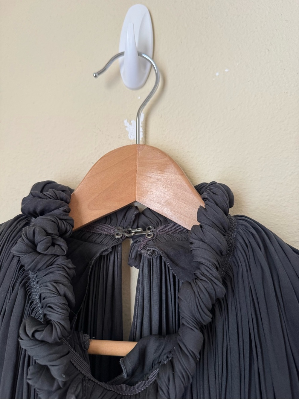 Lanvin Pleated Gathered Charmeuse Dress Grey Size 38 - Picture 3 of 9